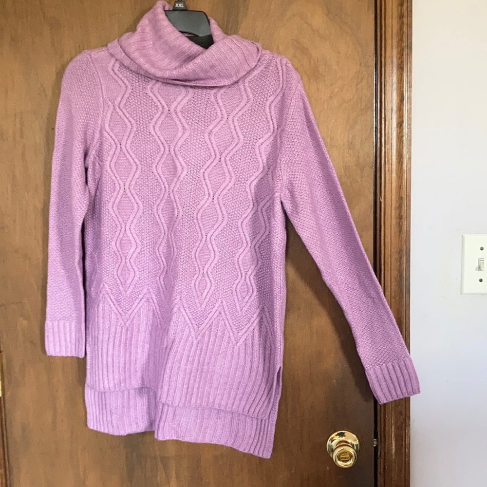 Sonoma sweater cowlneck supersoft tunic lavender casual boho office M - Picture 11 of 17